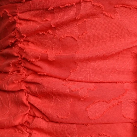 Lulus Primped to Perfection Red Floral Burnout Chiffon Ruched Dress - Picture 11 of 11